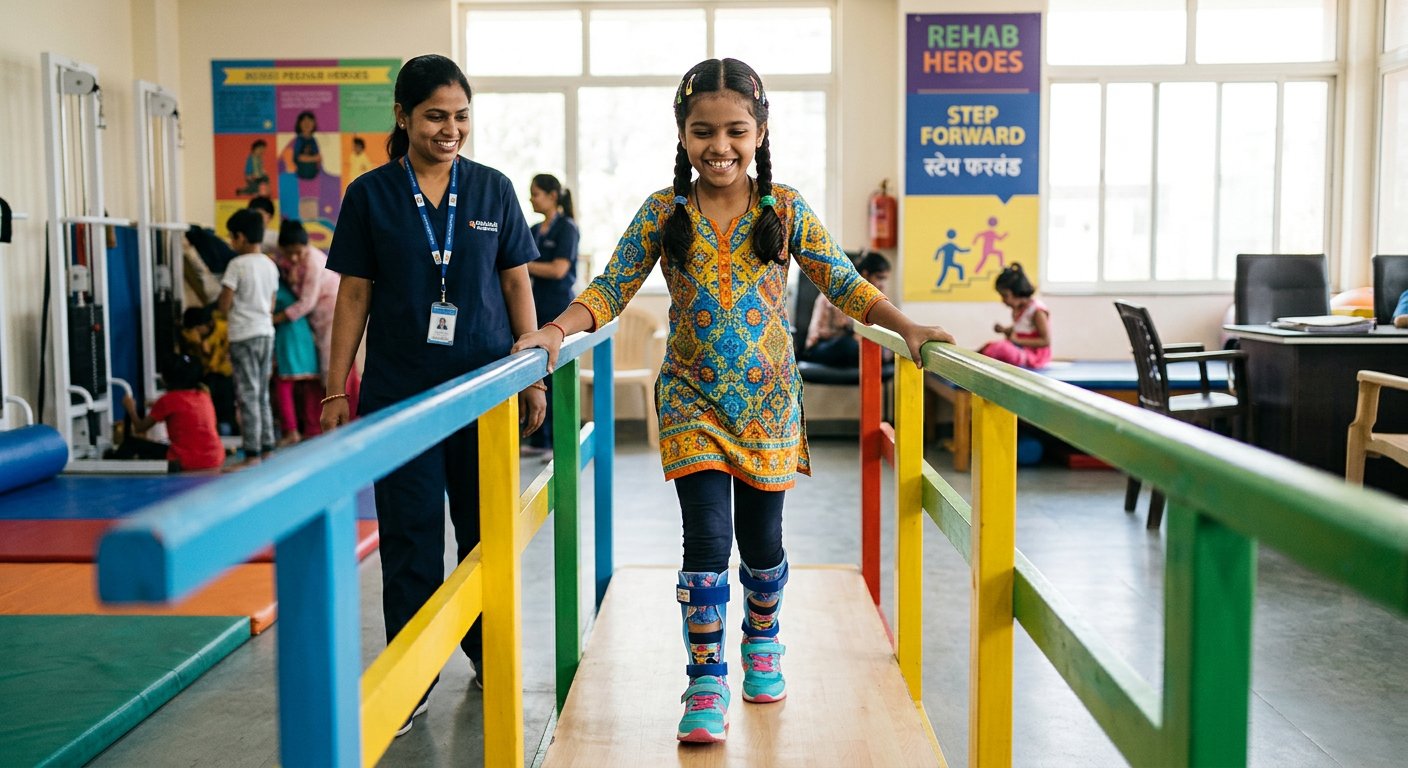 After treatment – Standing Tall at 9: Aisha's Cerebral Palsy Story