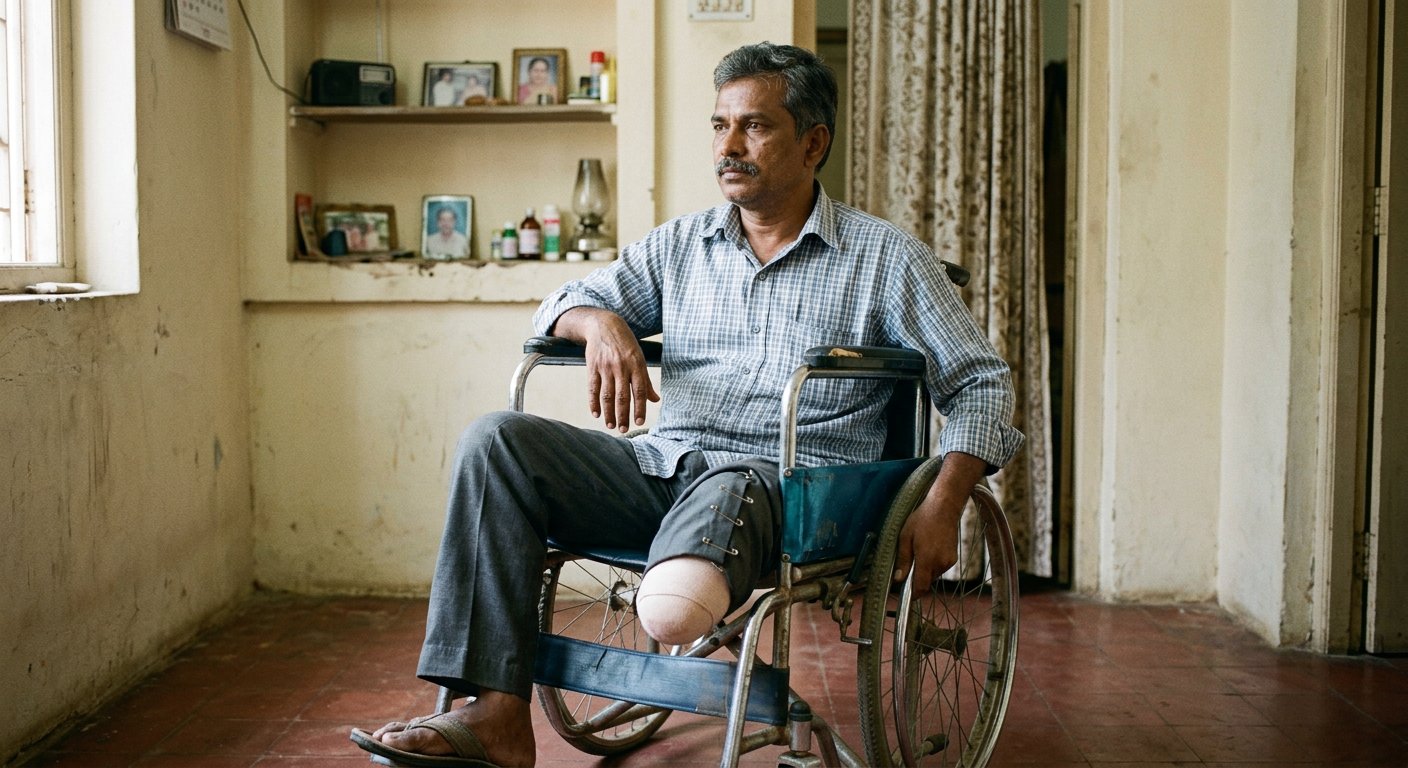 Before treatment – From Wheelchair to Wedding: Ramesh's Walking Journey